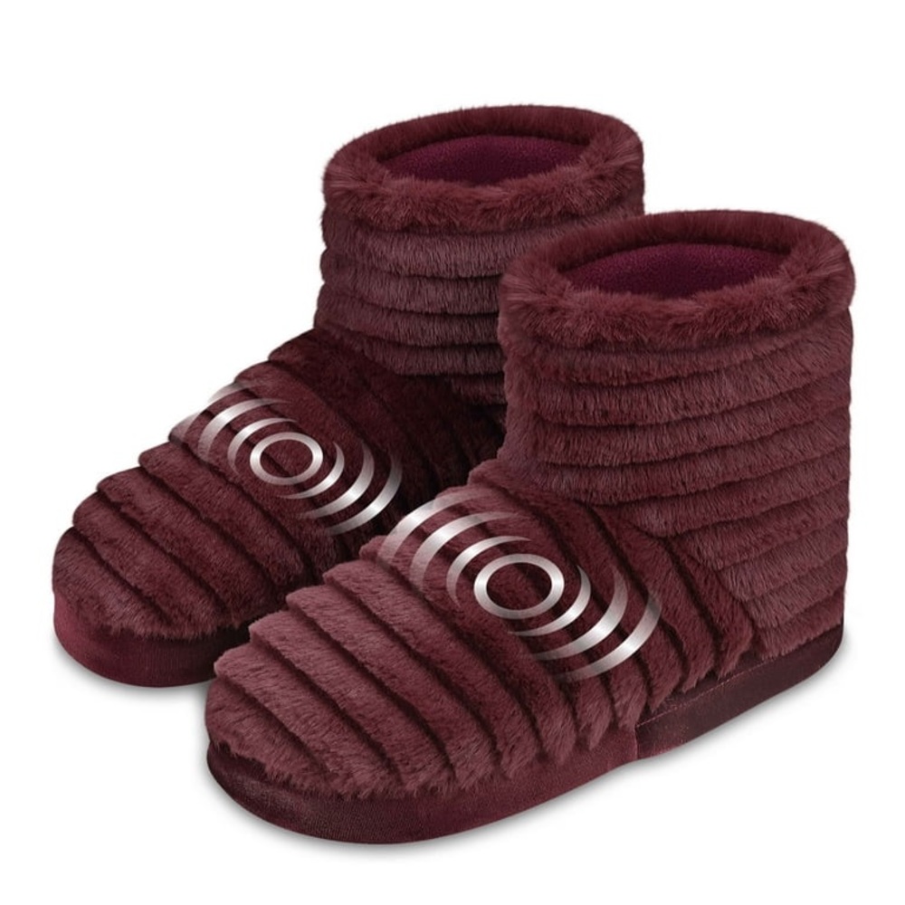 Health Touch Soft Fluffy Massaging Booties with Memory Foam,Massager Vibration,